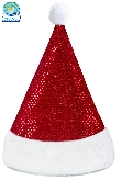 CAPPELLO BABBO NATALE LUSSO PAILLETTES ROSSO